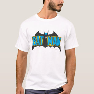 バットマン  ヴィンテージブルー黒のロゴ Tシャツ