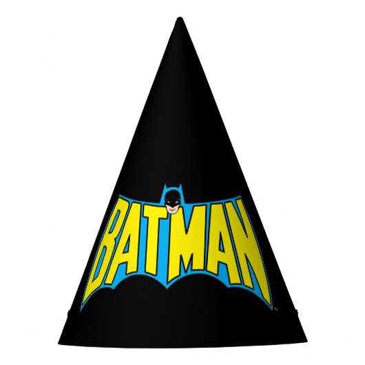 バットマン |ヴィンテージ黄色の青 パーティーハット (正面)