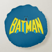 バットマン |ヴィンテージ黄色の青 ラウンドクッション (裏面)