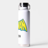 バットマン |ヴィンテージ黄色の青 |名前の追加 ウォーターボトル (背面)