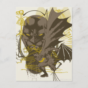 バットマン ヴィンテージ グランジ ポートレート ポストカード