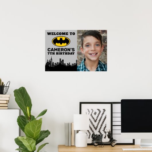 バットマン |名前と写真の誕生日記号の追加 ポスター (ホームオフィス)