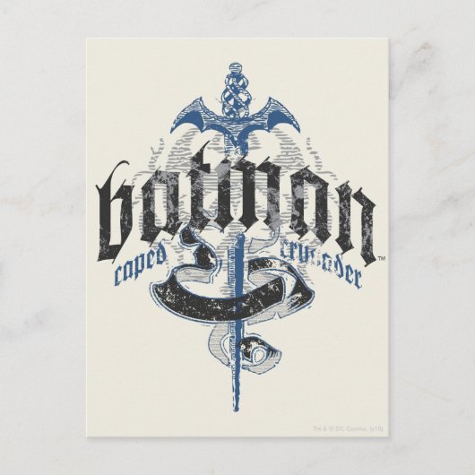 バットマン |名前（剣ロゴ付き） ポストカード (正面)