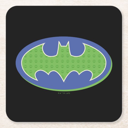 バットマン |紫と緑の記号 スクエアペーパーコースター (正面)