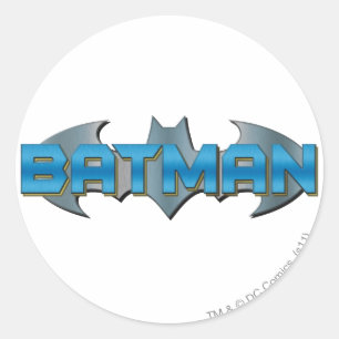 バットマン 青い名前のロゴ ラウンドシール