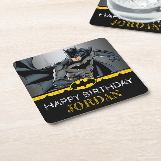 バットマン |黒板ハッピーバースデー スクエアペーパーコースター (アングル)