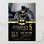 バットマン |黒板ハッピーバースデー 箔招待状 (正面)