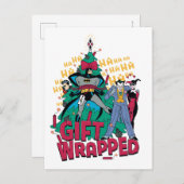 バットマン| Batman & Robin Gift to 包まれたクリスマスツリー シーズンポストカード (正面/裏面)