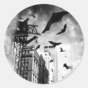 バットマン   Gotham飛んでいるを通るこうもり ラウンドシール