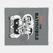 バットモービルに飛び込む フリースブランケット (正面(横))