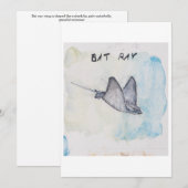 バットレイのグリーティングカード 招待状 (正面/裏面)