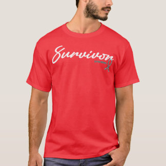 バットン病認識度生存者グリッターリボンH Tシャツ