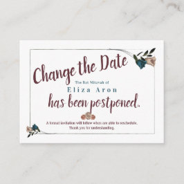 バット・ミッツヴァの日程変更のお詫びカード アドバイスカード