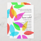 バット・ミッツヴァー 色鮮やかな花びら 招待状 (正面/裏面)