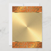 バット・ミッツヴァ エレガント オレンジとゴールドのフィリグリー 招待状 (裏面)