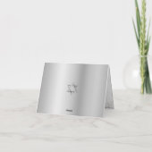 バット・ミッツヴァ ネイビー シルバー グリッター フォイル モダン スクリプト サンキューカード (裏面)