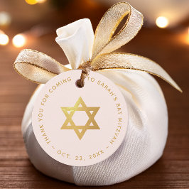 バット・ミッツヴァ ピンク 偽金 スター・オブ・デイビッド 感謝 フェイバータグ