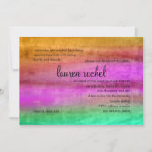 バット・ミッツヴァ 水彩の縞模様 招待状 (正面)