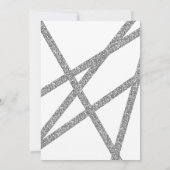 バット・ミッツヴァ 現代のシルバーグリッター ストライプ 招待状 (裏面)