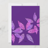 バット・ミッツヴァ 色鮮やかな花びら ピンクとパープル 招待状 (裏面)