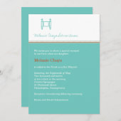 バット・ミツバのトーラ・ターコイズ・招待状 招待状 (正面/裏面)