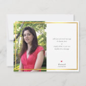 バット・ミツバーのお礼 現代的なターコイズブルーとゴールド サンキューカード (裏面)