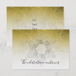 バット・ミツバーのゴールドスター・グリッタリー・アフターパーティー招待状 招待状