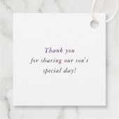 バット・ミツバーのシンプルなモダン幾何学的なワインカラー フェイバータグ (裏面)