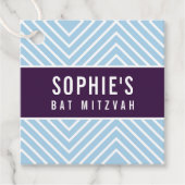 バット・ミツバーのシンプルなモダン幾何学的なワインカラー フェイバータグ (正面)