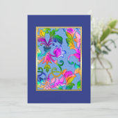 バット・ミツバーの明るい色のダマスク柄 招待状 (スタンド正面)