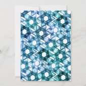 バット・ミツバーの星のダマスク・ブルー 招待状 (裏面)