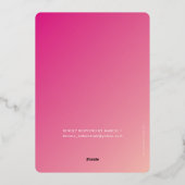 バット・ミツバ　モダンスター　ブライトピンク　グラデーション　ゴールド 箔招待状 (裏面)