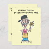 バッドおもしろいキャンプ調理師夏BBQパーティー 招待状 (正面/裏面)