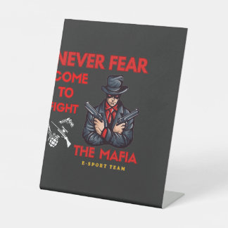 バッドアス マフィア eスポーツ チーム ゲーム マスコット Tシャツ 台座サイン