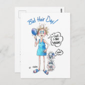 バッドヘアデー、ブルードレス、エクスプレッシ動揺してョン  ポストカード (正面/裏面)