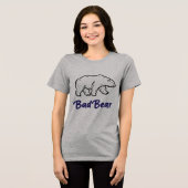 バッドベアTシャツ - 面白い態度 ホッキョクグマ グラフィック トライブレンドTシャツ (正面全面)