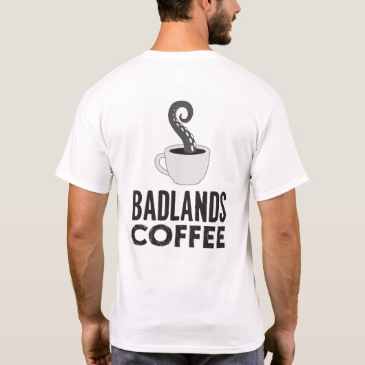 バッドランズコーヒー - ホワイトTシャツ Tシャツ (裏面)