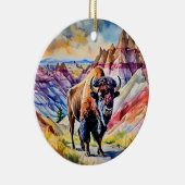 バッドランズナショナルパークサウスダコタウォータカラー セラミックオーナメント (右)