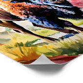 バッドランズナショナルパークサウスダコタウォータカラー ポスター (角)