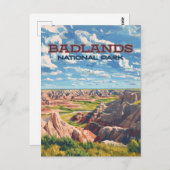 バッドランズナショナルパークサウスダコタランドスケープ ポストカード (正面/裏面)