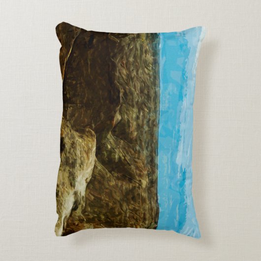 バッドランズナショナルパークサウスダコタ抽象芸術 アクセントクッション (裏面(縦))