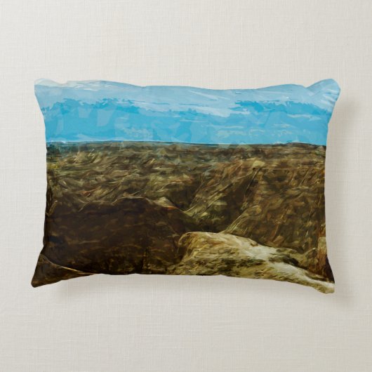 バッドランズナショナルパークサウスダコタ抽象芸術 アクセントクッション (裏面)