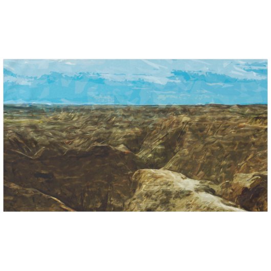 バッドランズナショナルパークサウスダコタ抽象芸術 テーブルクロス (正面(横))