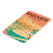 バッドランズナショナルパークランドスケープヴィンテージマグネット マグネット (左側)