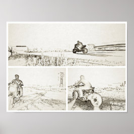 バッドランズバイクもしくは自転車に乗る人ポスター ポスター