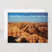 バッドランズ国立公園の景観写真 ポストカード (正面/裏面)