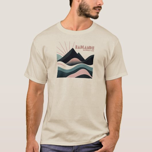バッドランズ国立公園の色とった丘 Tシャツ (正面)