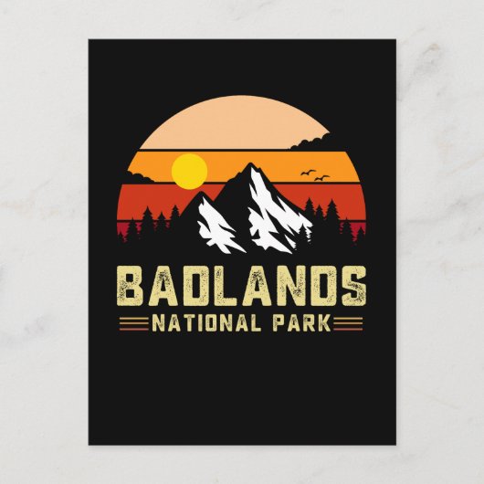 バッドランズ国立公園サウスダコタヴィンテージT – シェル ポストカード (正面)