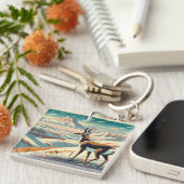 バッドランズ国立公園冬のお土産ギフト キーホルダー (正面右)