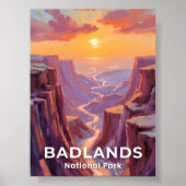 バッドランズ国立公園 サウスダコタ州 絵画 ポスター (正面)